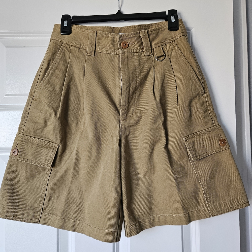 Madewell Tan Shorts with Button Accents